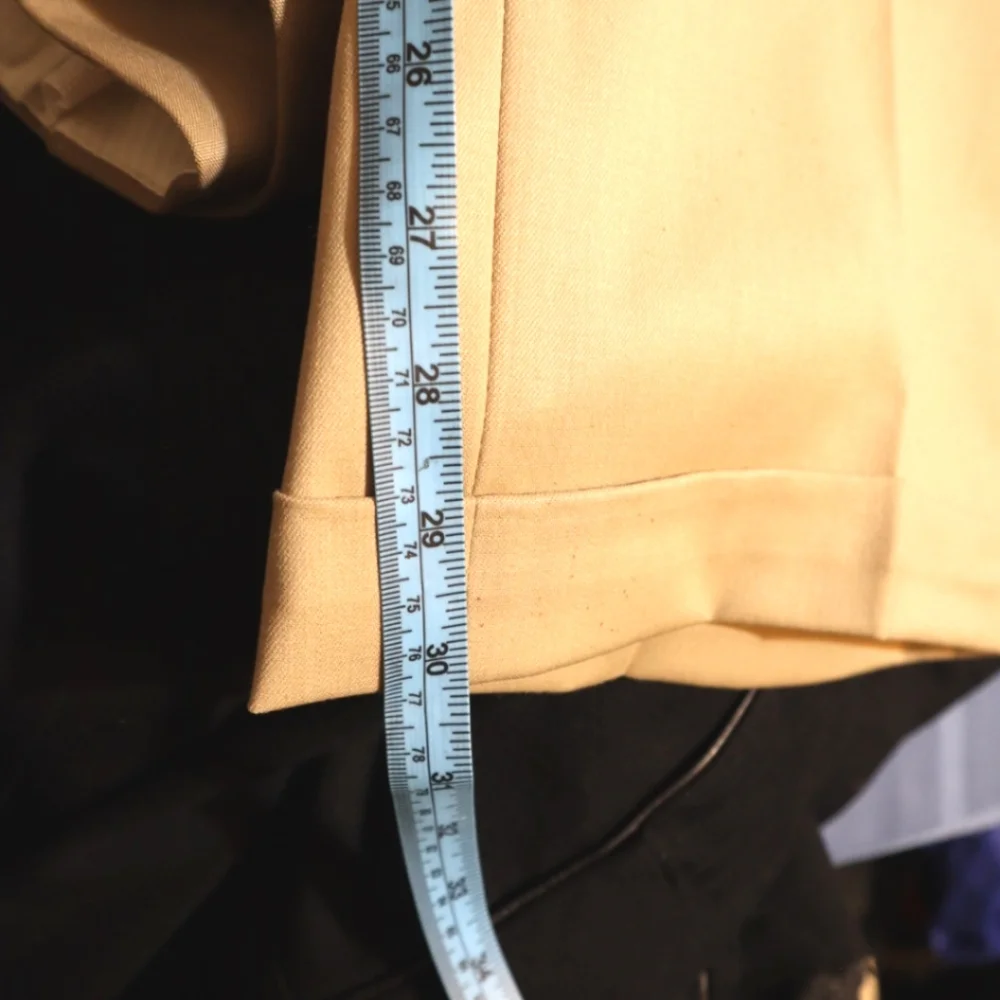 TravelSmith Pants Mens 34 Wool Blend Khaki‎ Flap Pocket Cuffed Pleated Tan